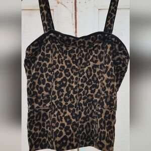 White House Black Market Leopard Print Top